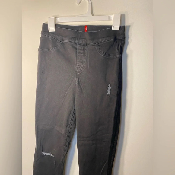 Spanx|| Vintage Distressed Ankle Skinny Jeans In Black Size Medium - Picture 9 of 10